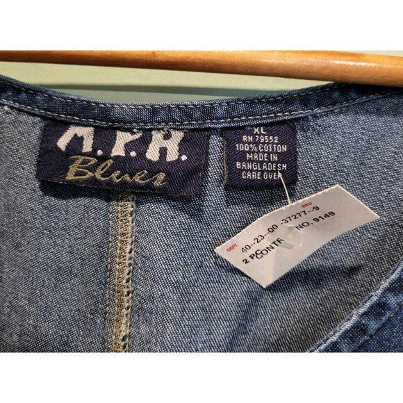 Vtg Deadstock Denim Safari Animal Embroidered Modest 2pc Maxi Dress & Jacket XL - Picture 12 of 14